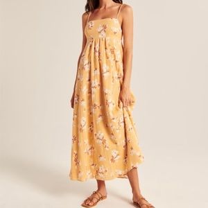 Abercrombie & Fitch Babydoll Tiered Floral Maxi Dress